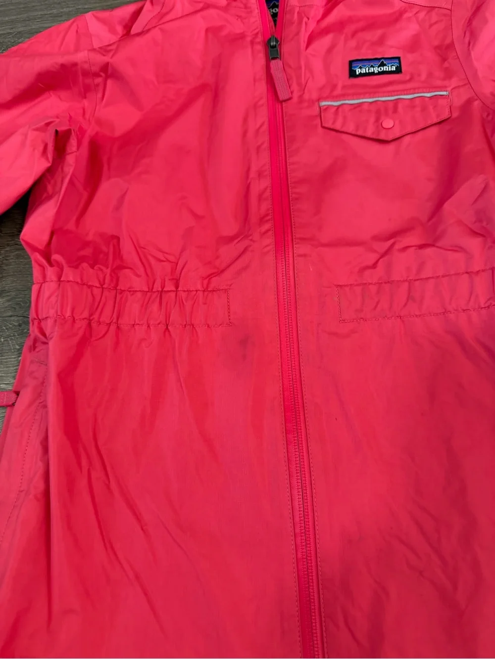 Patagonia Girls' Bright Pink Hooded Raincoat